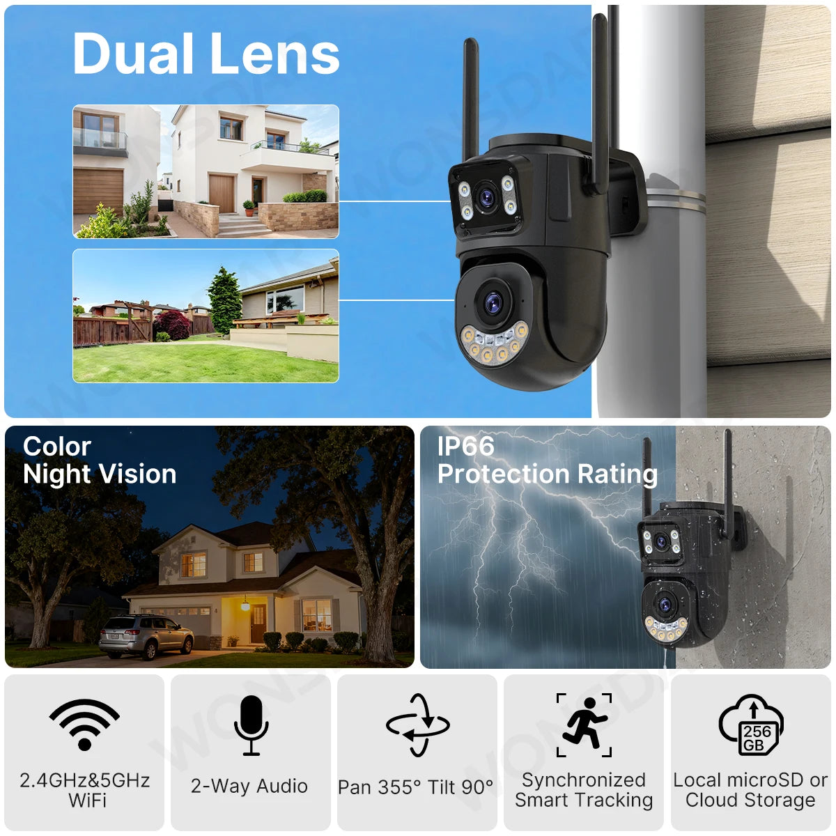 5Ghz Wifi Outdoor Camera | Auto Tracking CCTV Surveillance